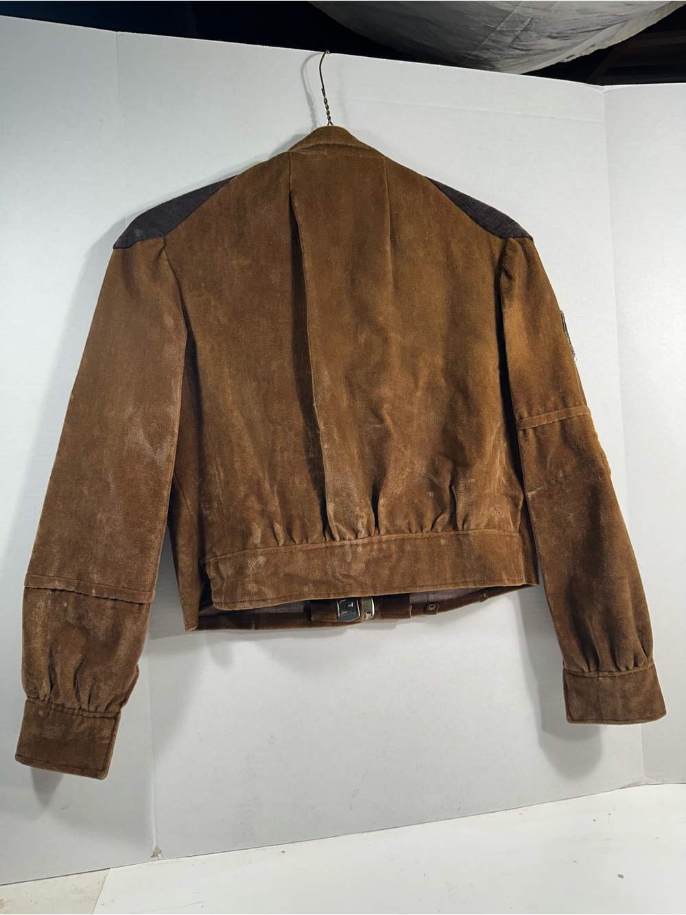 Battlestar Gallactica Brown Suede Military-Style Cropped Jacket - Picture 8 of 8